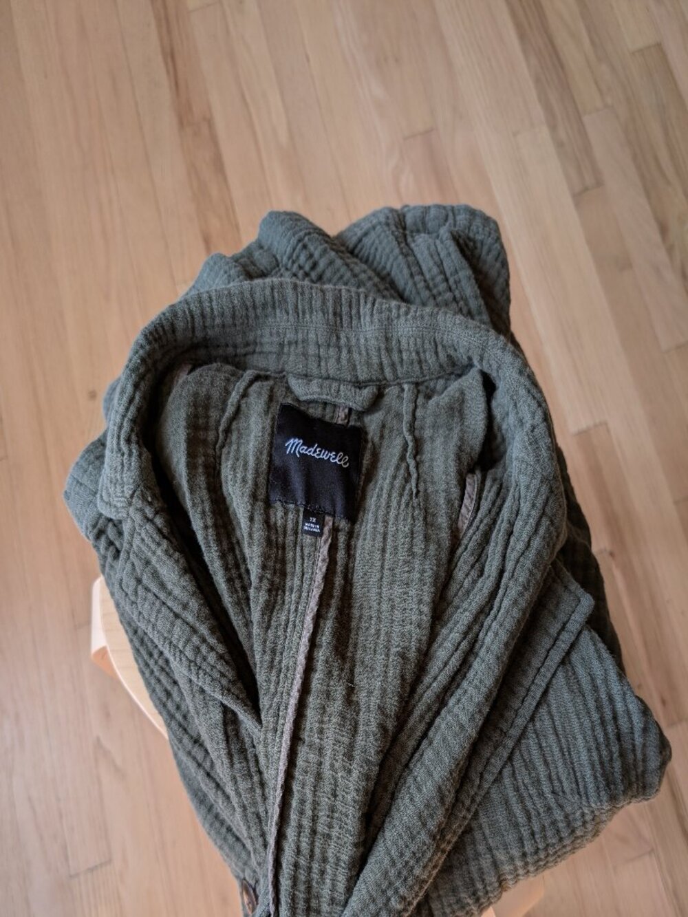 Madewell - Oversized gauze blazer olive green 1X - Picture 2 of 4